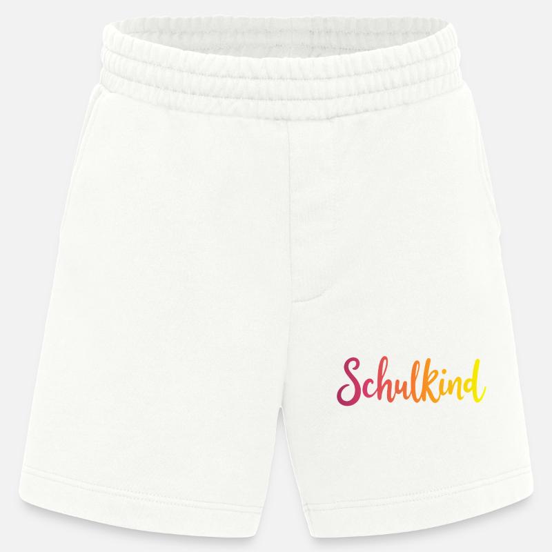 Schulkind Farbverlauf Rot-Gelb - Gradient Script - Heavyweight Shorts - made by SPREAD - OFF WHITE