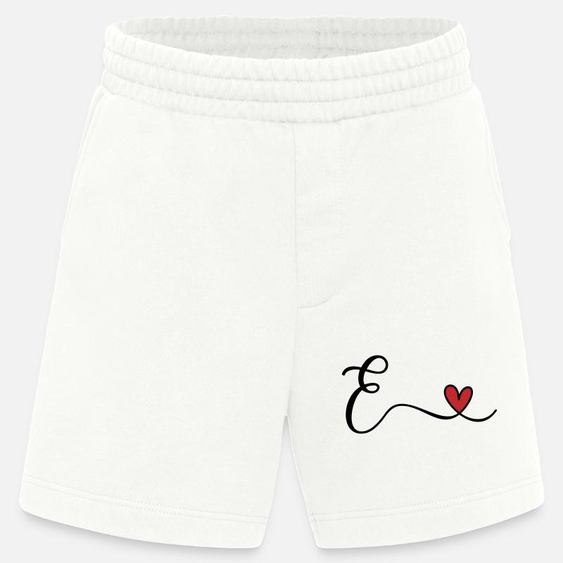 Letter E Monogram - Heavyweight Shorts - made by SPREAD - OFF WHITE