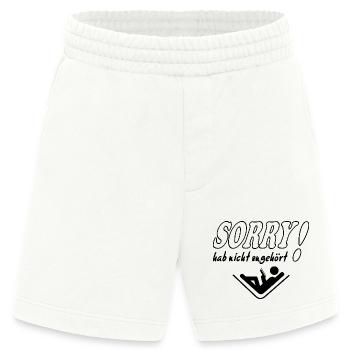 Sorry Hab nicht zugehört Frau Sprüche Frech Lustig - Heavyweight Shorts - made by SPREAD  - OFF WHITE - Vorne