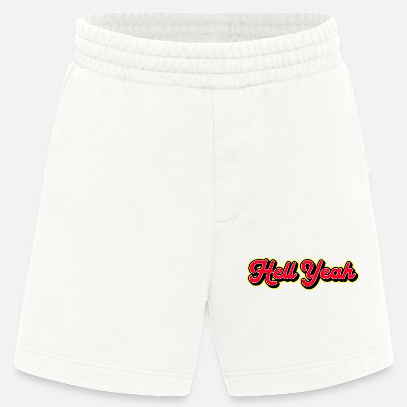 Hell Yeah 3D Retro Script - Heavyweight Shorts - made by SPREAD  - OFF WHITE
