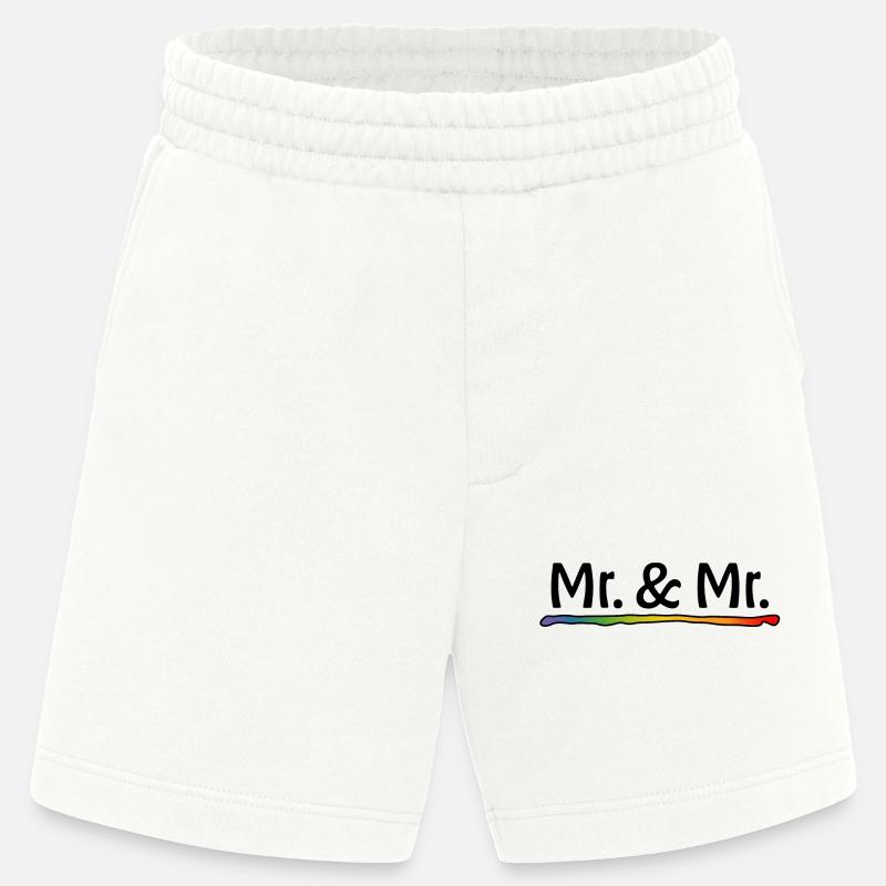 Regenbogen Mr and Mr schwarz - Heavyweight Shorts - made by SPREAD  - OFF WHITE