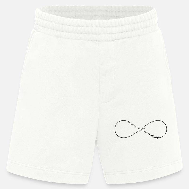 Marlene Name Infinity Symbol - Heavyweight Shorts - made by SPREAD  - OFF WHITE