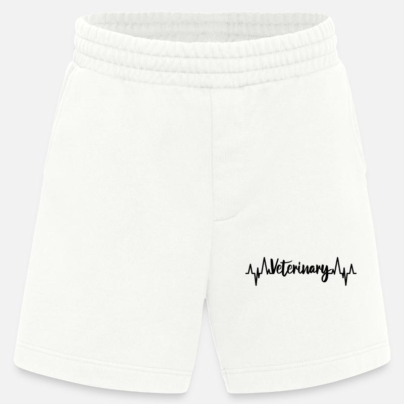 Veterinary pulse rate - Heavyweight Shorts - made by SPREAD - OFF WHITE