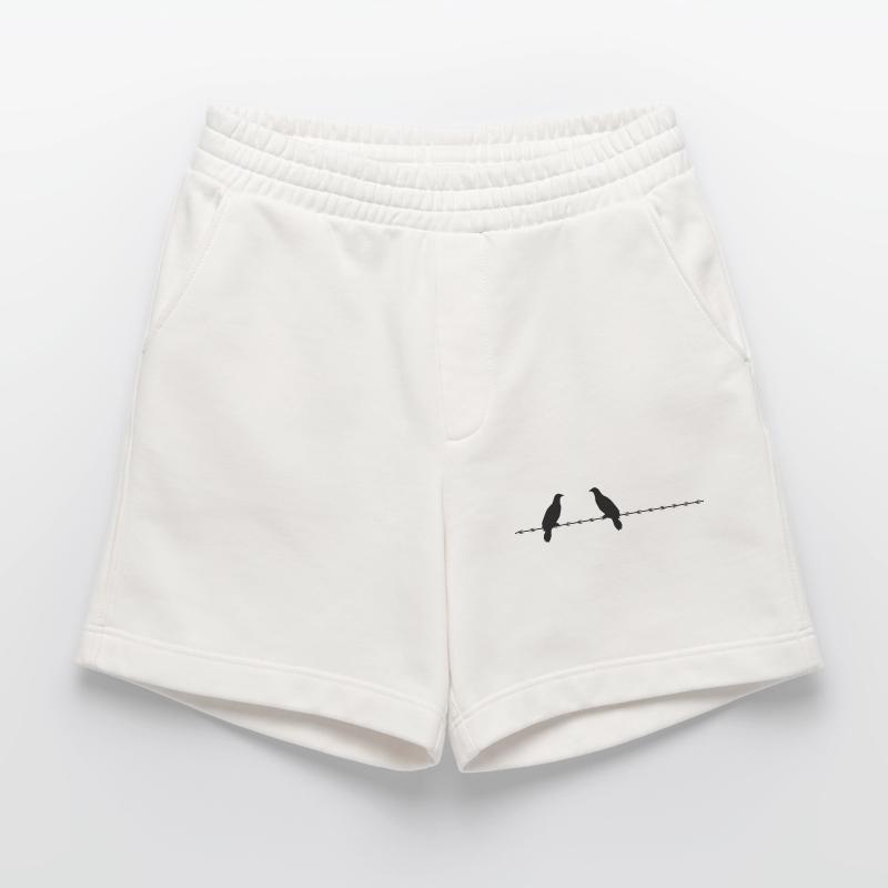 2 deaf pigeons razor barbed security security Heavyweight Shorts - made by SPREAD 