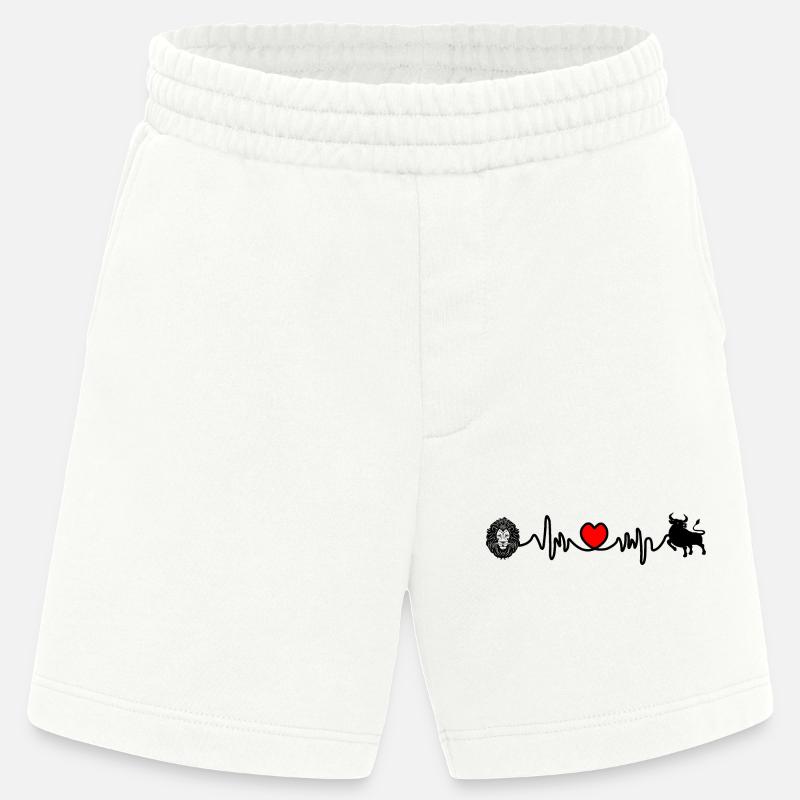 Herzfrequenz Cardio Löwe Stier - Heavyweight Shorts - made by SPREAD  - OFF WHITE