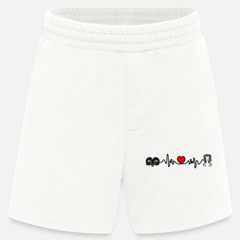 Herzfrequenz Cardio Widder Jungfrau - Heavyweight Shorts - made by SPREAD  - OFF WHITE