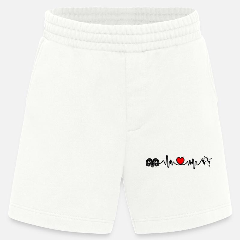 Herzfrequenz Cardio Widder Schütze - Heavyweight Shorts - made by SPREAD  - OFF WHITE