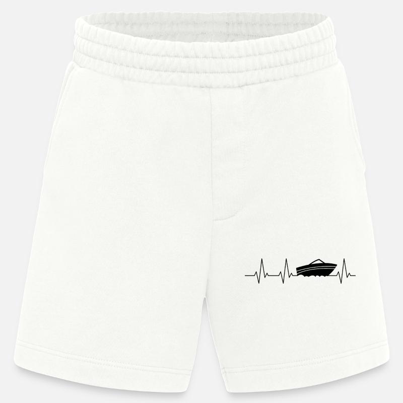 Herzschlag Motorboot Boot - Heavyweight Shorts - made by SPREAD  - OFF WHITE