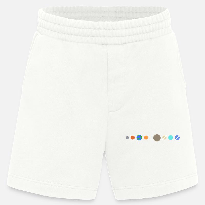 Planètes du système solaire - Short bio épais fabriqué en UE - OFF WHITE