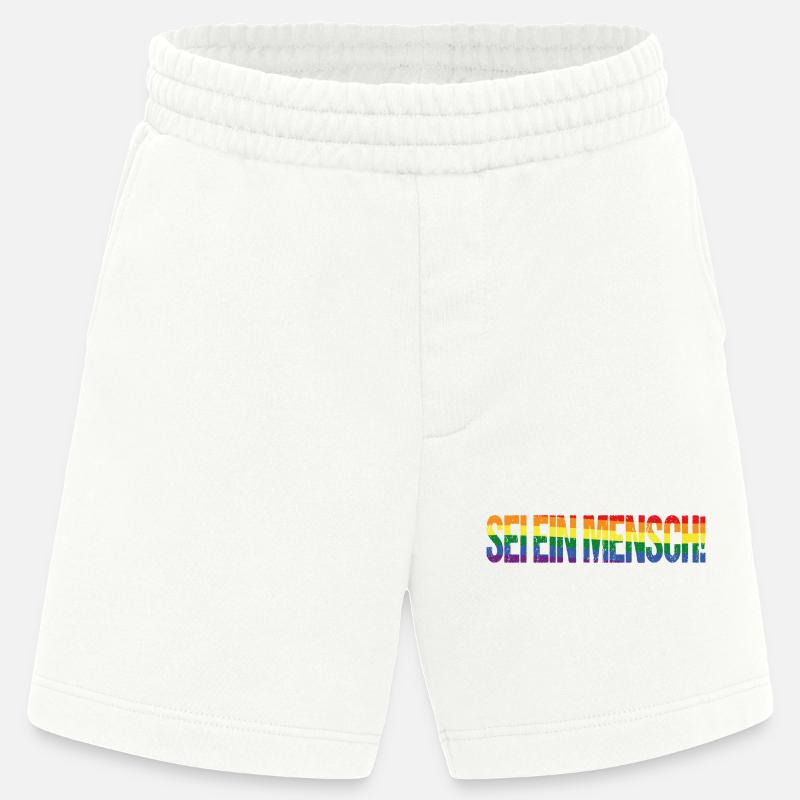 Sei ein Mensch! Pride Flag - Heavyweight Shorts - made by SPREAD  - OFF WHITE