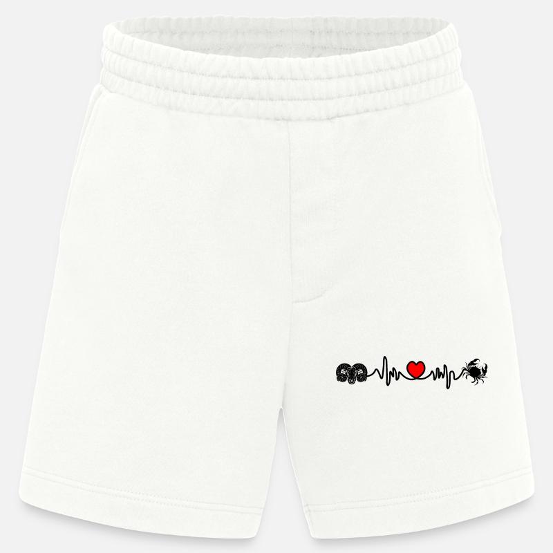 Herzfrequenz Kardio Widder Krebs - Heavyweight Shorts - made by SPREAD - OFF WHITE