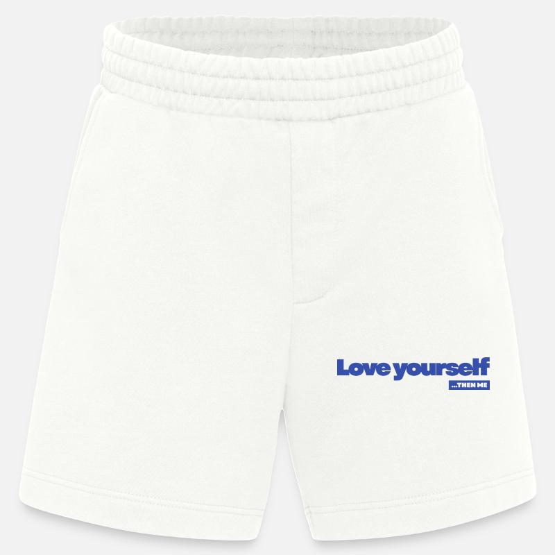 Love yourself - Statement Desing - Heavyweight Shorts - made by SPREAD  - OFF WHITE