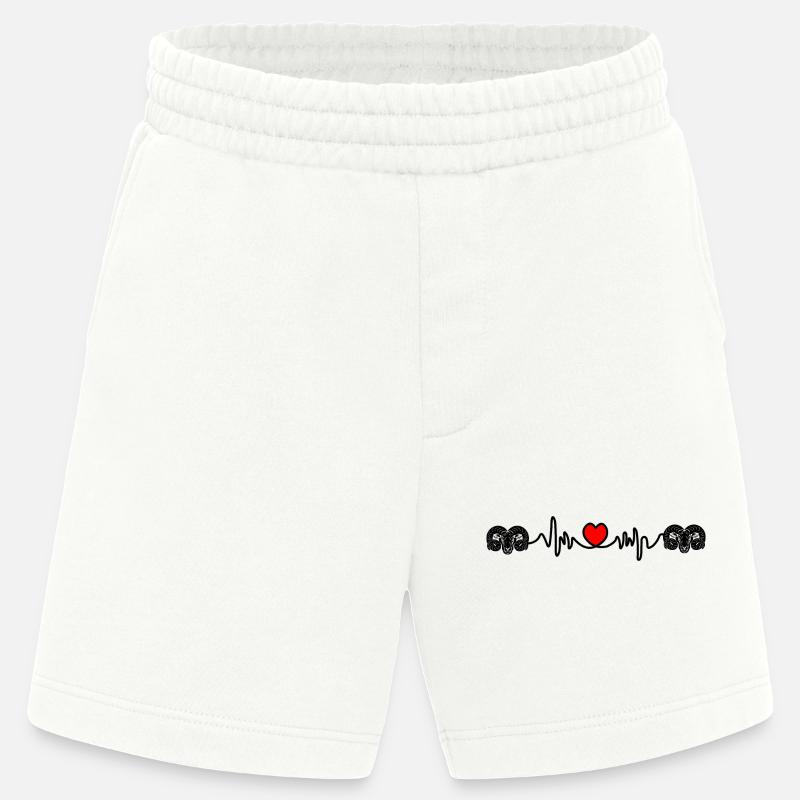 Herzfrequenz Cardio Ram Ram Ram - Heavyweight Shorts - made by SPREAD  - OFF WHITE