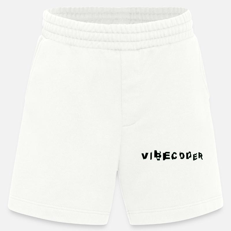 VibeCoder Glitch Neon - Short bio épais fabriqué en UE - OFF WHITE