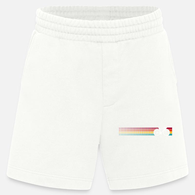 Vibrant Rainbow Bicycle Pattern - Heavyweight Shorts - made by SPREAD  - OFF WHITE