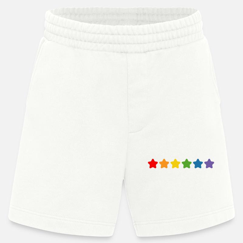 Regenbogen Sternchen LGBT lgbtqi queer - Heavyweight Shorts - made by SPREAD  - OFF WHITE
