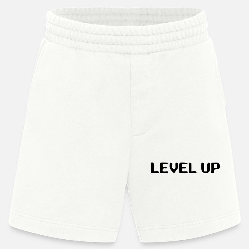 Niveau de lettrage 8 bits - Short bio épais fabriqué en UE - OFF WHITE