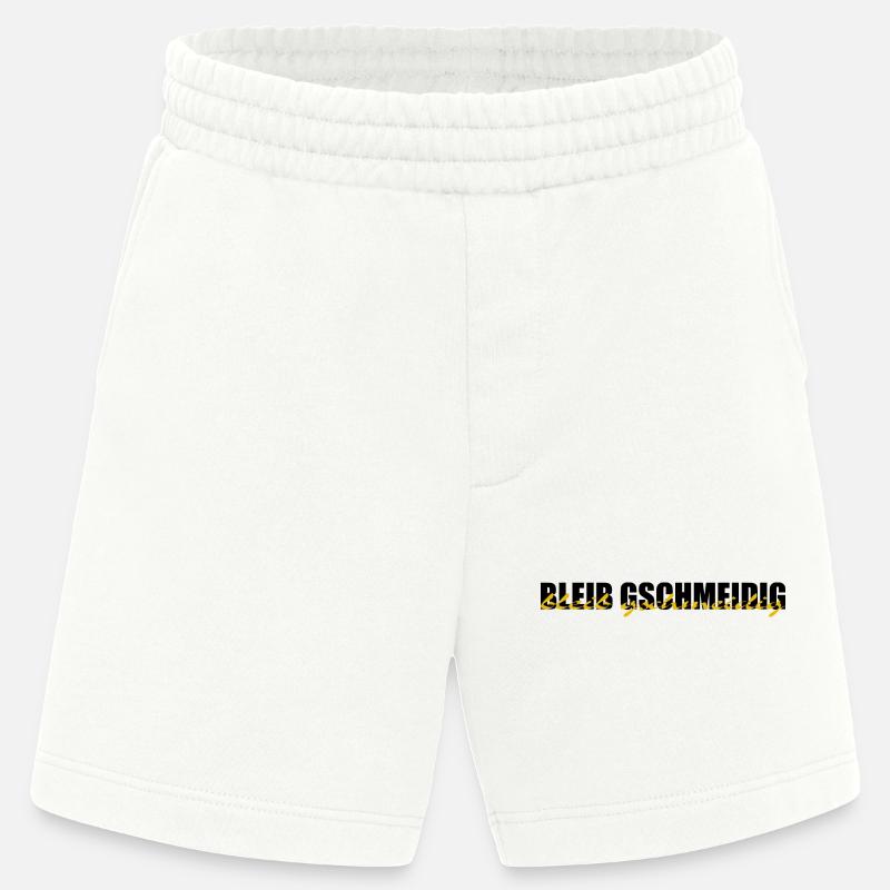 bleib gschmeidig - bleib relax, chillen, dialecte - Short bio épais fabriqué en UE - OFF WHITE