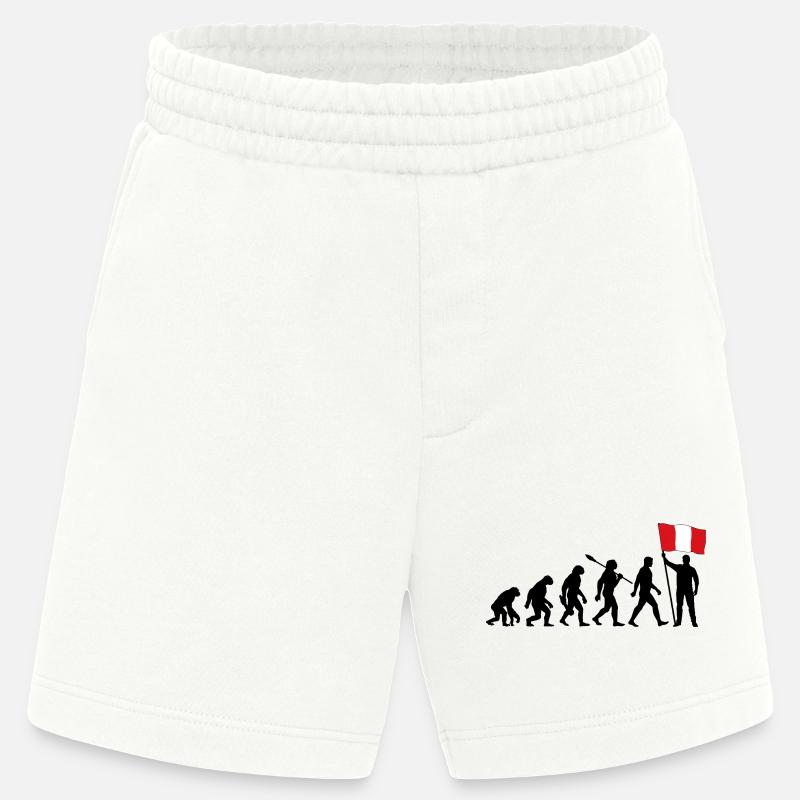 Peru - Evolution - Flagge - Nation - Heavyweight Shorts - made by SPREAD  - OFF WHITE