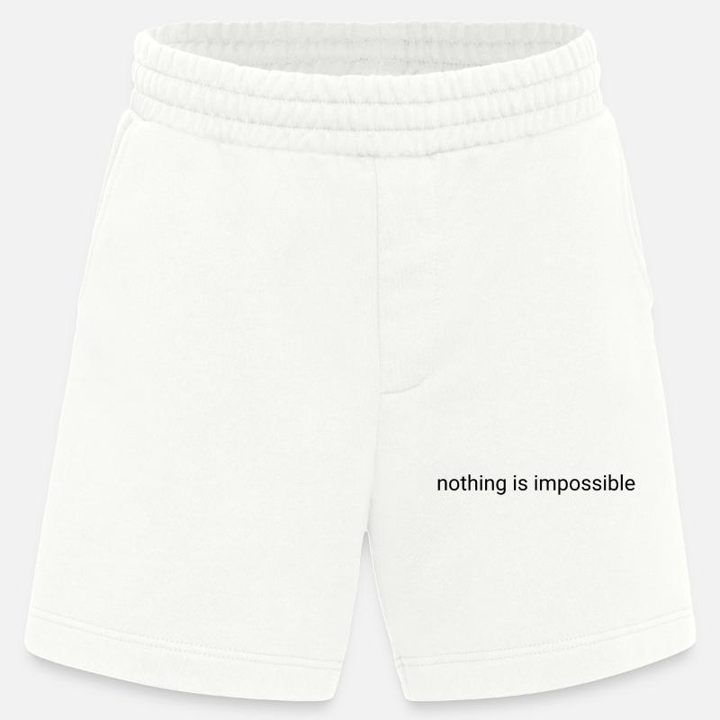 Nothing is impossible plain text - Heavyweight Shorts - made by SPREAD  - OFF WHITE