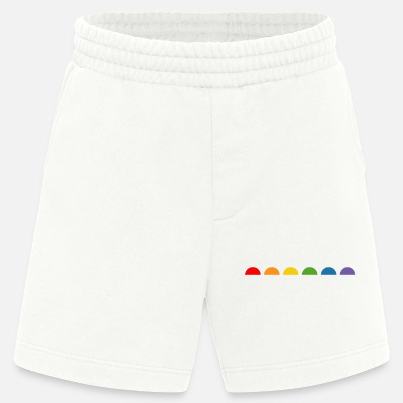 Rainbow Fun Semicircle - Heavyweight Shorts - made by SPREAD  - OFF WHITE