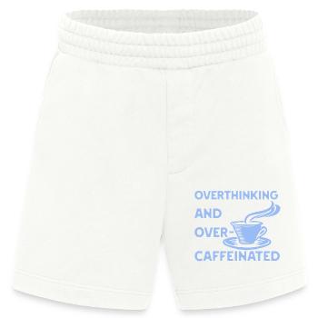 Overthinking and overcaffeinated in blau - Heavyweight Shorts - made by SPREAD  - OFF WHITE - Vorne