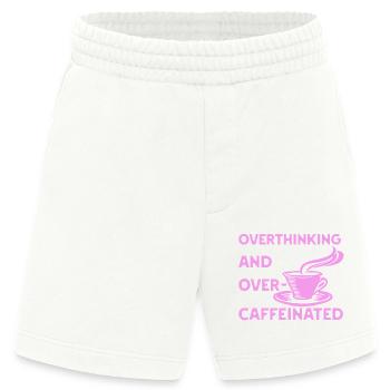 overthinking and over-caffeinated in pink - Heavyweight Shorts - made by SPREAD  - OFF WHITE - Vorne