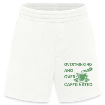 overthinking and over-caffeinated in grün - Heavyweight Shorts - made by SPREAD  - OFF WHITE - Vorne