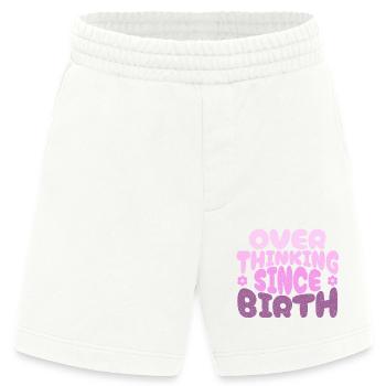 Overthinking since birth in pink - Heavyweight Shorts - made by SPREAD  - OFF WHITE - Vorne