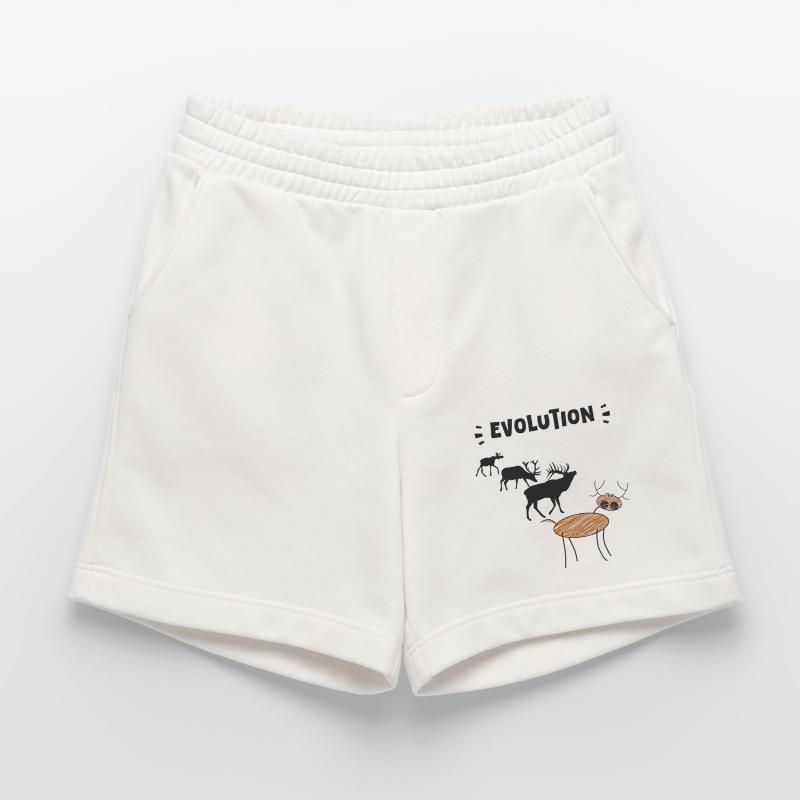 Die Evolution der Hirsche – Lustige Stadien der Evolution. Heavyweight Shorts - made by SPREAD 