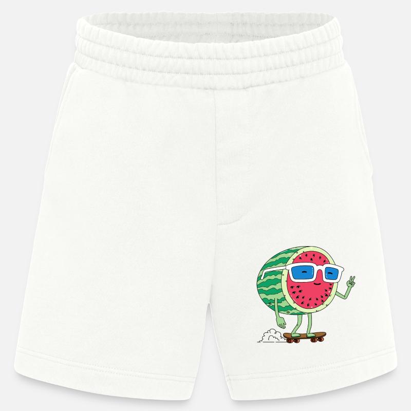 Pastèque et été - Short bio épais fabriqué en UE - OFF WHITE