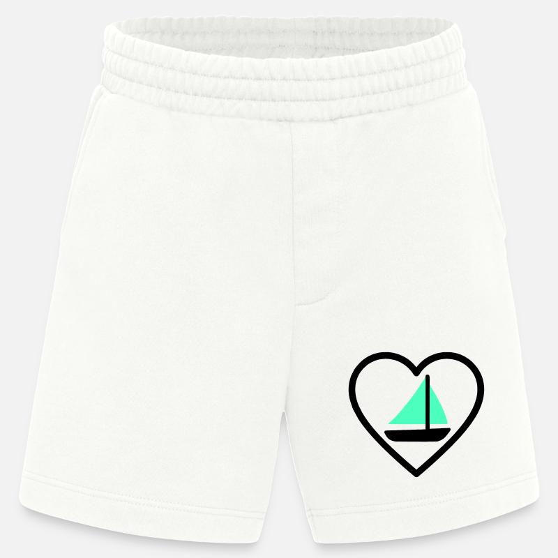 Cuore Vela – Passione Navigazione - Short bio épais fabriqué en UE - OFF WHITE