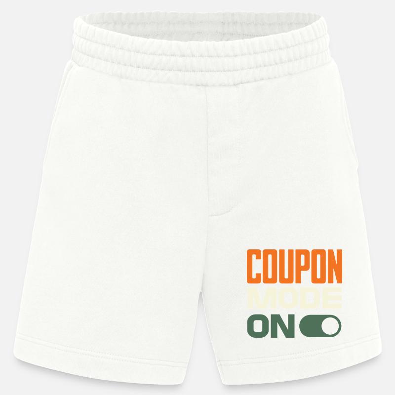 Coupon Mode On – Schnäppchenjäger Retro Design - Heavyweight Shorts - made by SPREAD  - OFF WHITE
