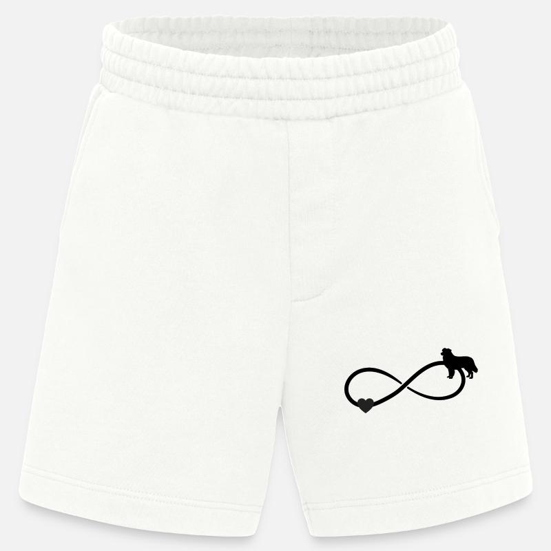 Australian Sheperd Herz Unendlichkeit  - Heavyweight Shorts - made by SPREAD  - OFF WHITE