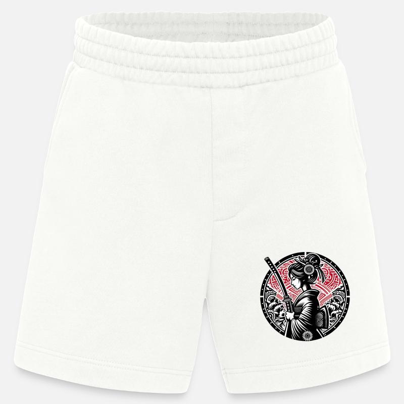 Samurai-Mädchen - Heavyweight Shorts - made by SPREAD  - OFF WHITE