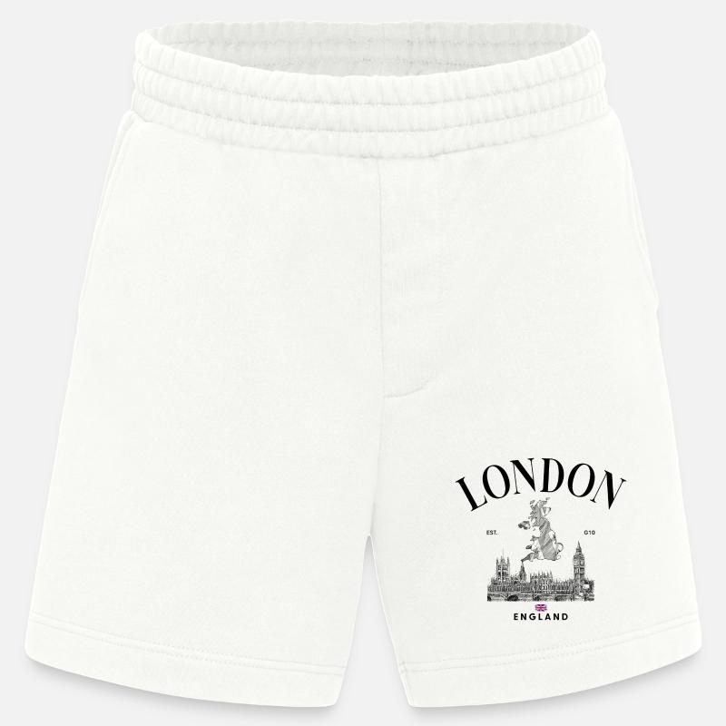 Tiny Union Jack auf Schwarz - Heavyweight Shorts - made by SPREAD  - OFF WHITE