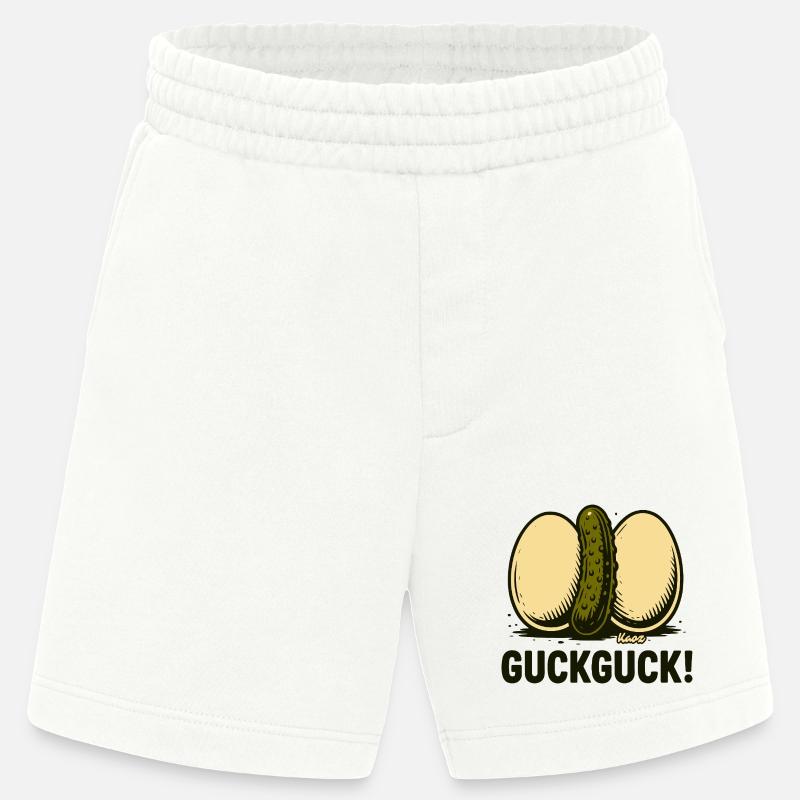 Zwei hartgekochte Eier mit einer Gurke - Heavyweight Shorts - made by SPREAD  - OFF WHITE