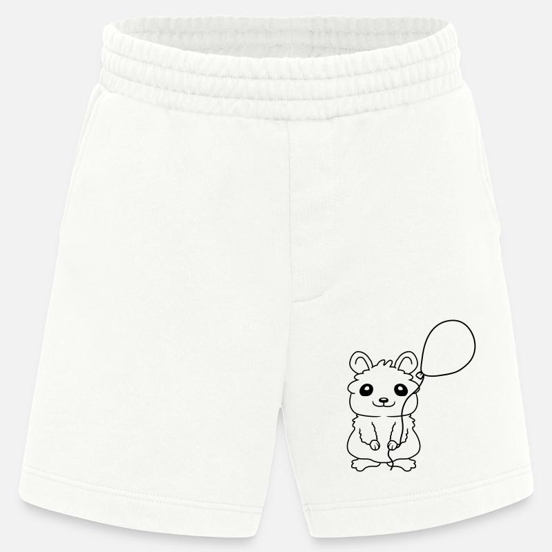 Hamster Balloon Gift Idea Comic - Short bio épais fabriqué en UE - OFF WHITE
