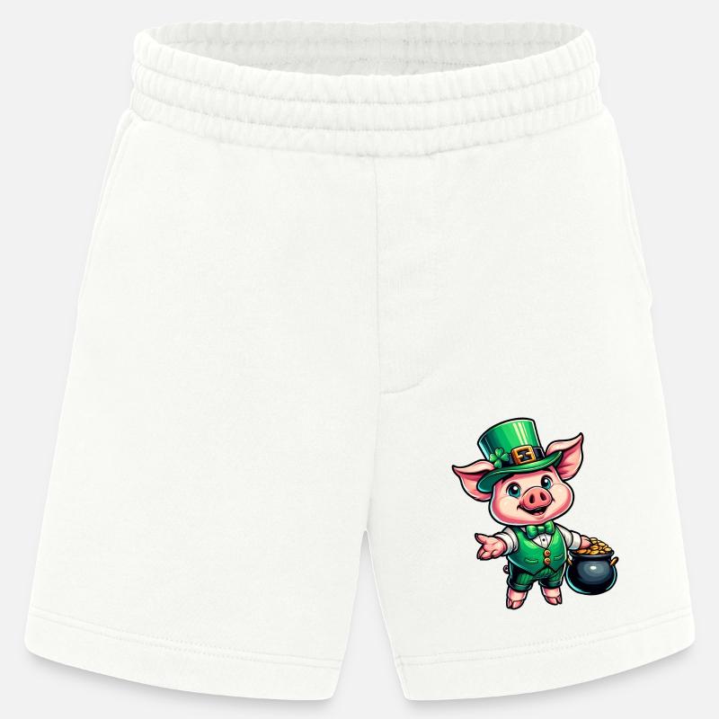 Doux cochon de la Saint-Patrick - Short bio épais fabriqué en UE - OFF WHITE