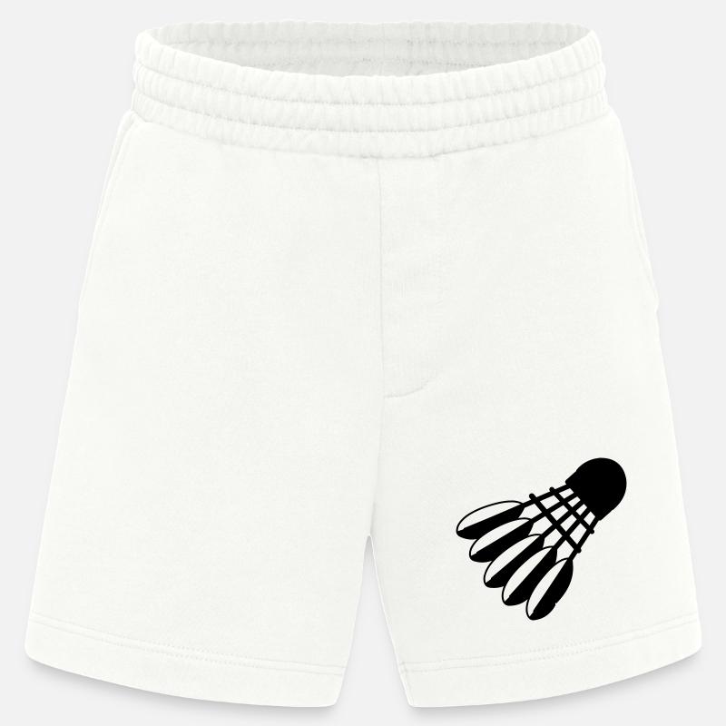 Badminton Shuttle Logo mit Federn - Heavyweight Shorts - made by SPREAD  - OFF WHITE