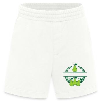 Birnen im Lorbeerkranz mit grünen Birnen - Heavyweight Shorts - made by SPREAD  - OFF WHITE - Vorne