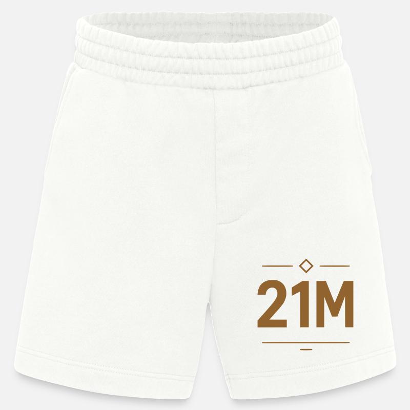 Conception de la limite Bitcoin 21M - Short bio épais fabriqué en UE - OFF WHITE