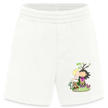 Liebes paar kuss geschenk shirt - Heavyweight Shorts - made by SPREAD  - OFF WHITE - Vorne