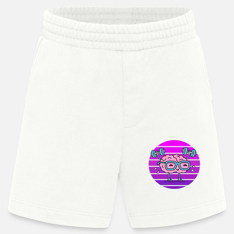 Brain sunset training brain - Heavyweight Shorts - made by SPREAD  - OFF WHITE