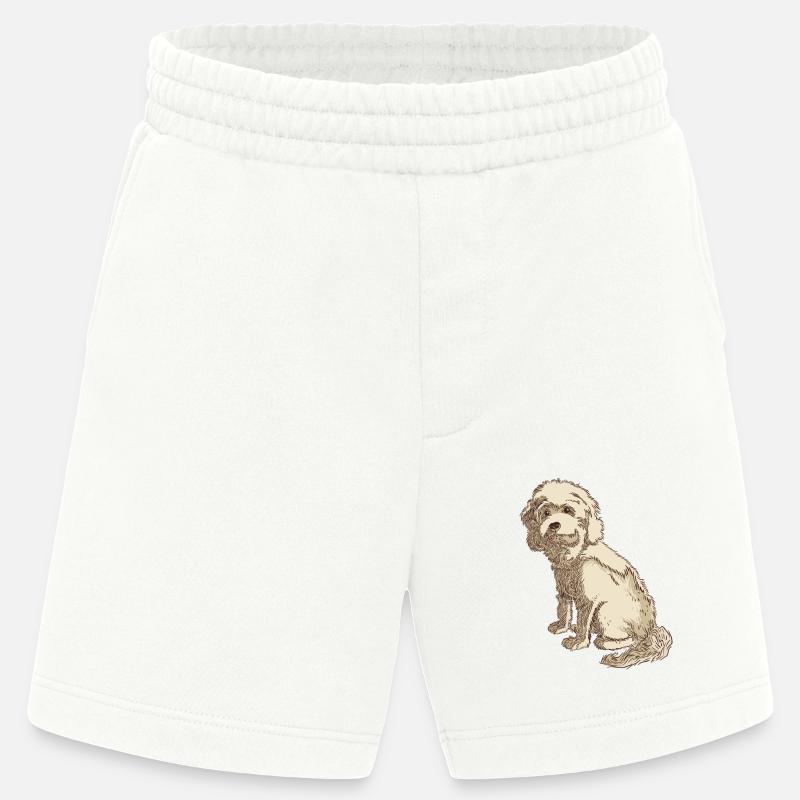 Cockapoo Hundezeichnung eines Cockapoo - Heavyweight Shorts - made by SPREAD  - OFF WHITE