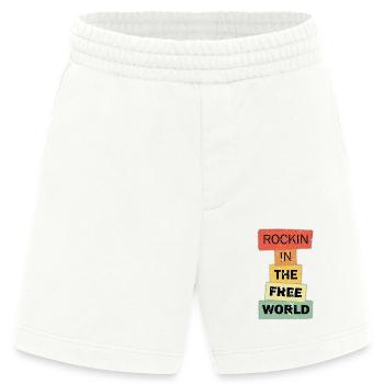 Rockin in the Free World funny quote saying gift - Heavyweight Shorts - made by SPREAD  - OFF WHITE - Vorne