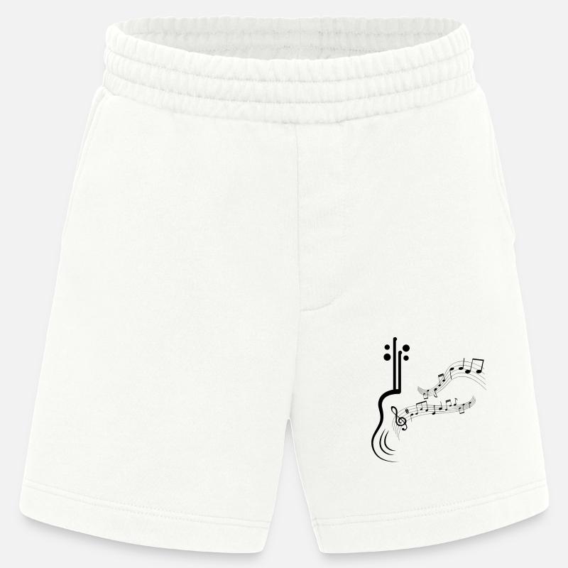 Musiknoter Musikmusikere Noder noder clef noder - Heavyweight organic shorts made in EU - OFF WHITE