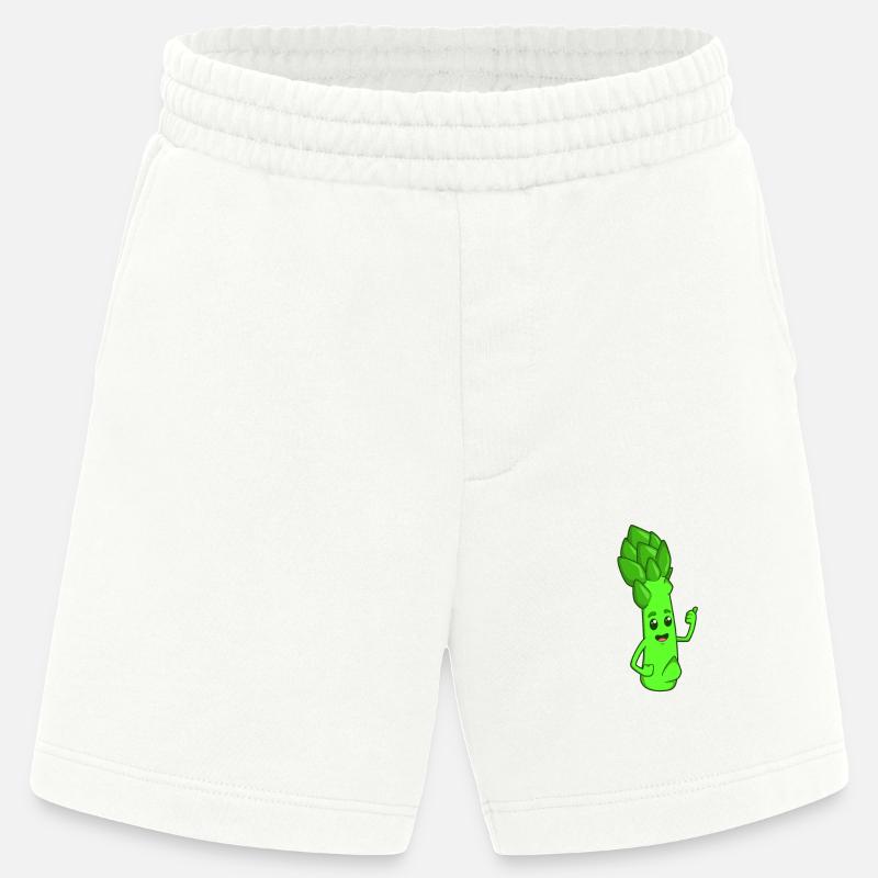 Comic grüner Spargel - Heavyweight Shorts - made by SPREAD - OFF WHITE