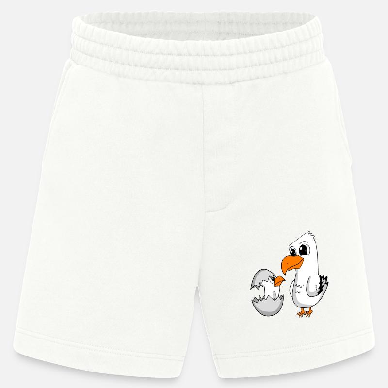 Möwe mit Baby Möwe - Heavyweight Shorts - made by SPREAD  - OFF WHITE