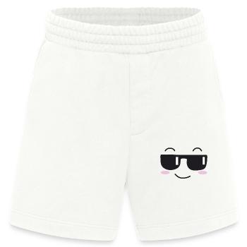 Sunglasses laugh face - Heavyweight Shorts - made by SPREAD  - OFF WHITE - Front
